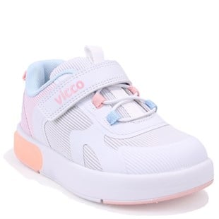 Vicco Babil 346P26Y130 Beyaz Pembe Ortopedik Günlük Işıklı  Kız Çocuk Spor Ayakkabı