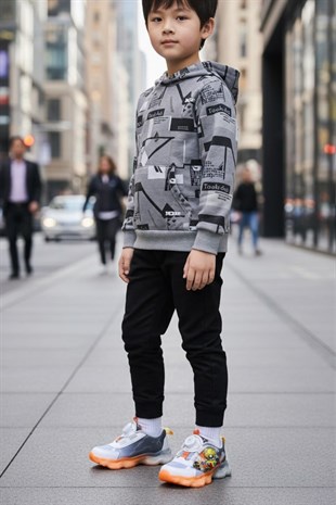 Vicco Kripton 346B26Y107 Gri Ortopedik Günlük Işıklı  Erkek Çocuk Spor Ayakkabı