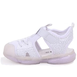 Vicco Monrovia 321B24Y211 Beyaz Ortopedik Günlük Işıklı Kız Çocuk Spor Sandalet