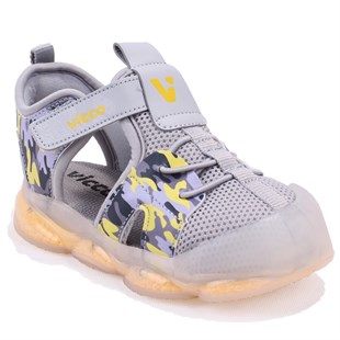 Vicco Monrovia 321B24Y211 Gri Ortopedik Günlük Işıklı Erkek Çocuk Spor Sandalet