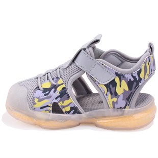 Vicco Monrovia 321B24Y211 Gri Ortopedik Günlük Işıklı Erkek Çocuk Spor Sandalet