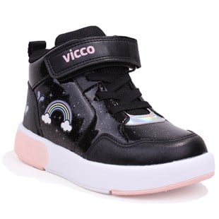 Vicco Şira 946P26K257 Siyah Ortopedik Işıklı Kız Çocuk Spor Bot
