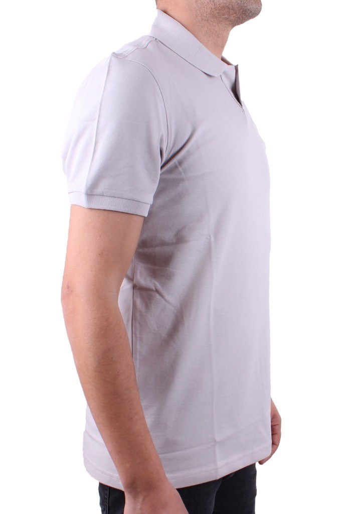 Dagoster DMG23-231319 Gri Günlük Yarım Patlı Pike Polo Yaka Erkek Tişört
