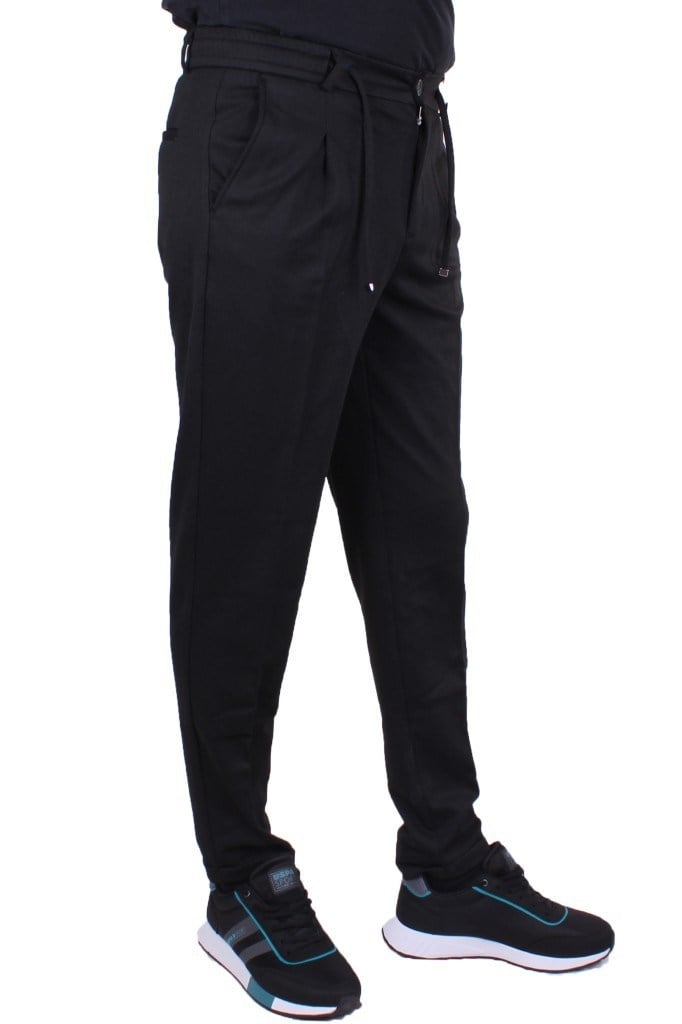 Dagoster DMG23-611275 Siyah Normal Bel Double Paça Flota Cepli Erkek  Pantolon