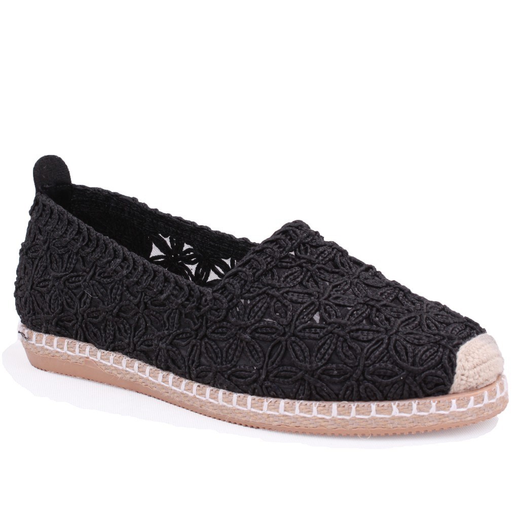 Dagoster DZA07-115526380 Siyah Triko Günlük Espadril Kadın Ayakkabı