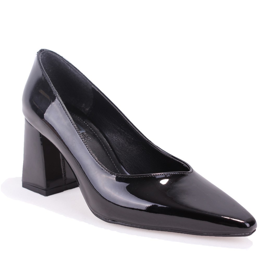 Dagoster DZA07-129615 Siyah Rugan Stiletto Topuklu Kadın Ayakkabı