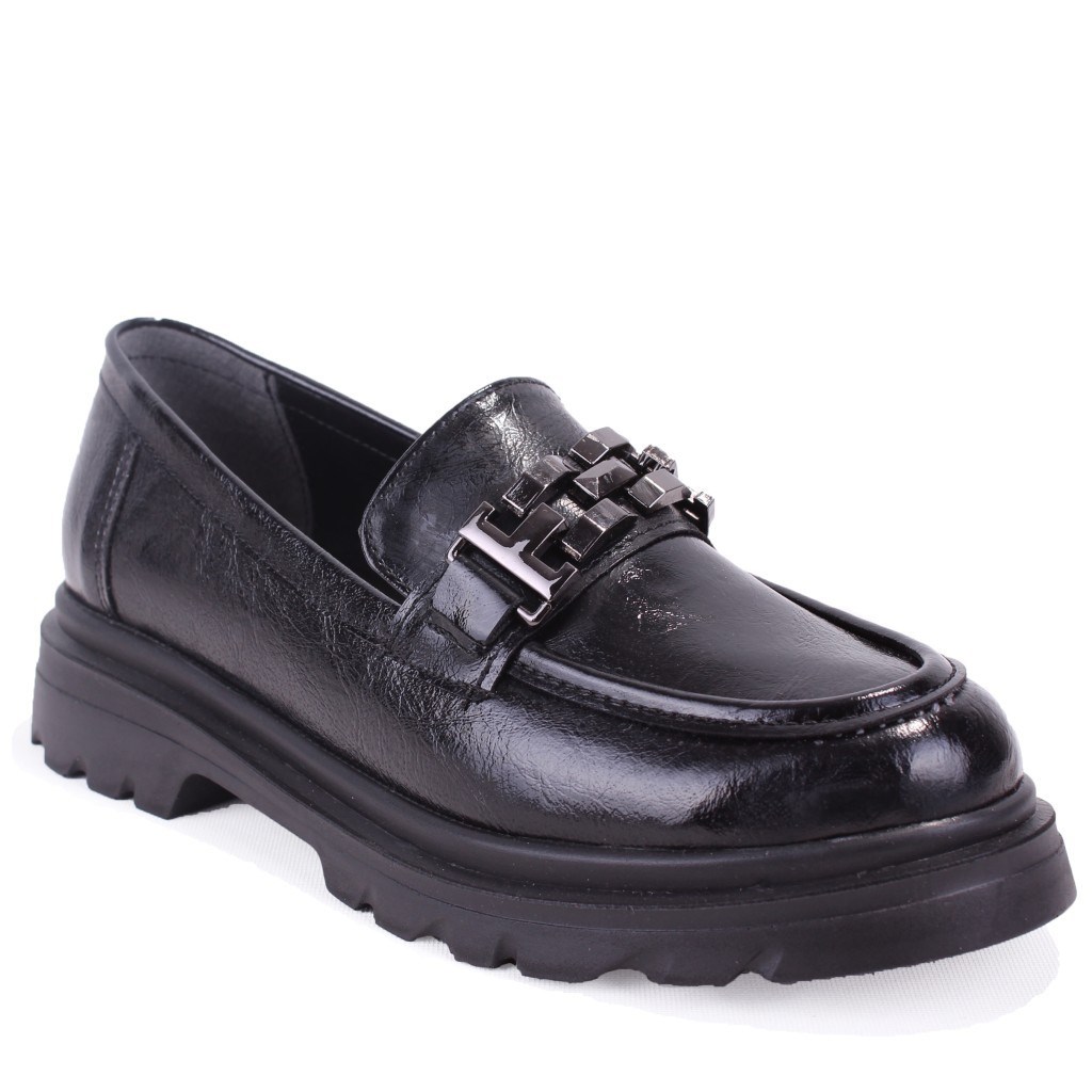 Dagoster DZA07-90801 Siyah Rugan Günlük Loafer  Kadın Ayakkabı