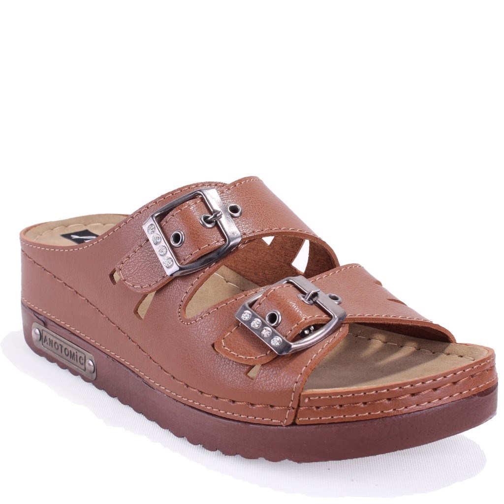 Dagoster DZA37-3001 Taba  Günlük Ortopedik  Kadın Terlik