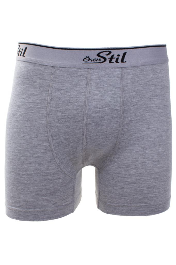 Ören Stil 44-8032 Gri 3'lü Paket Erkek Pamuklu Likralı Boxer