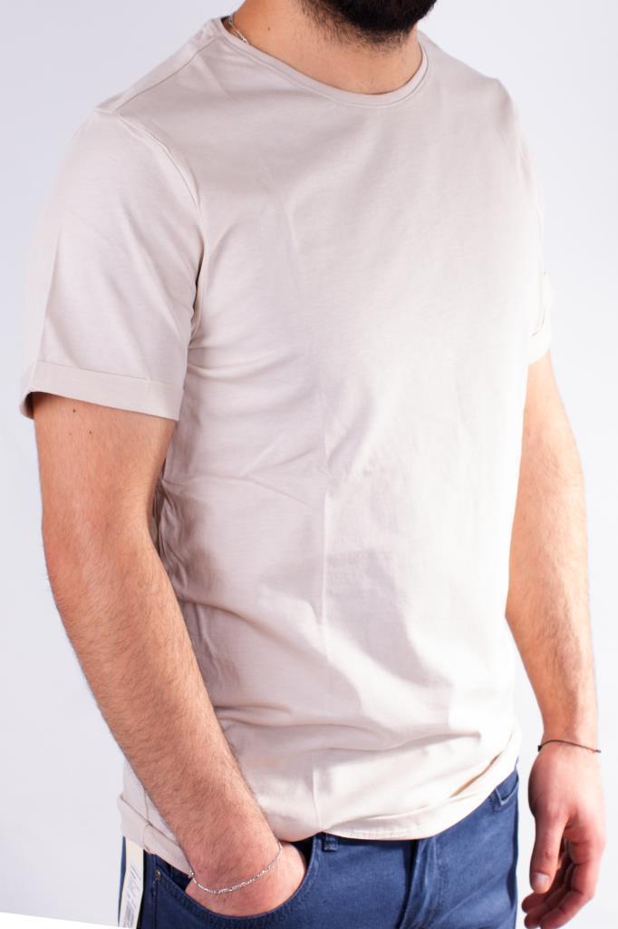 Twister Jeans 1828 Krem Bisiklet Yaka Erkek T-Shirt