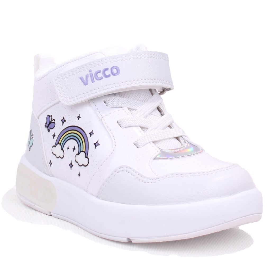 Vicco Şira 946P26K257 Beyaz Ortopedik Işıklı Kız Patik Spor Bot