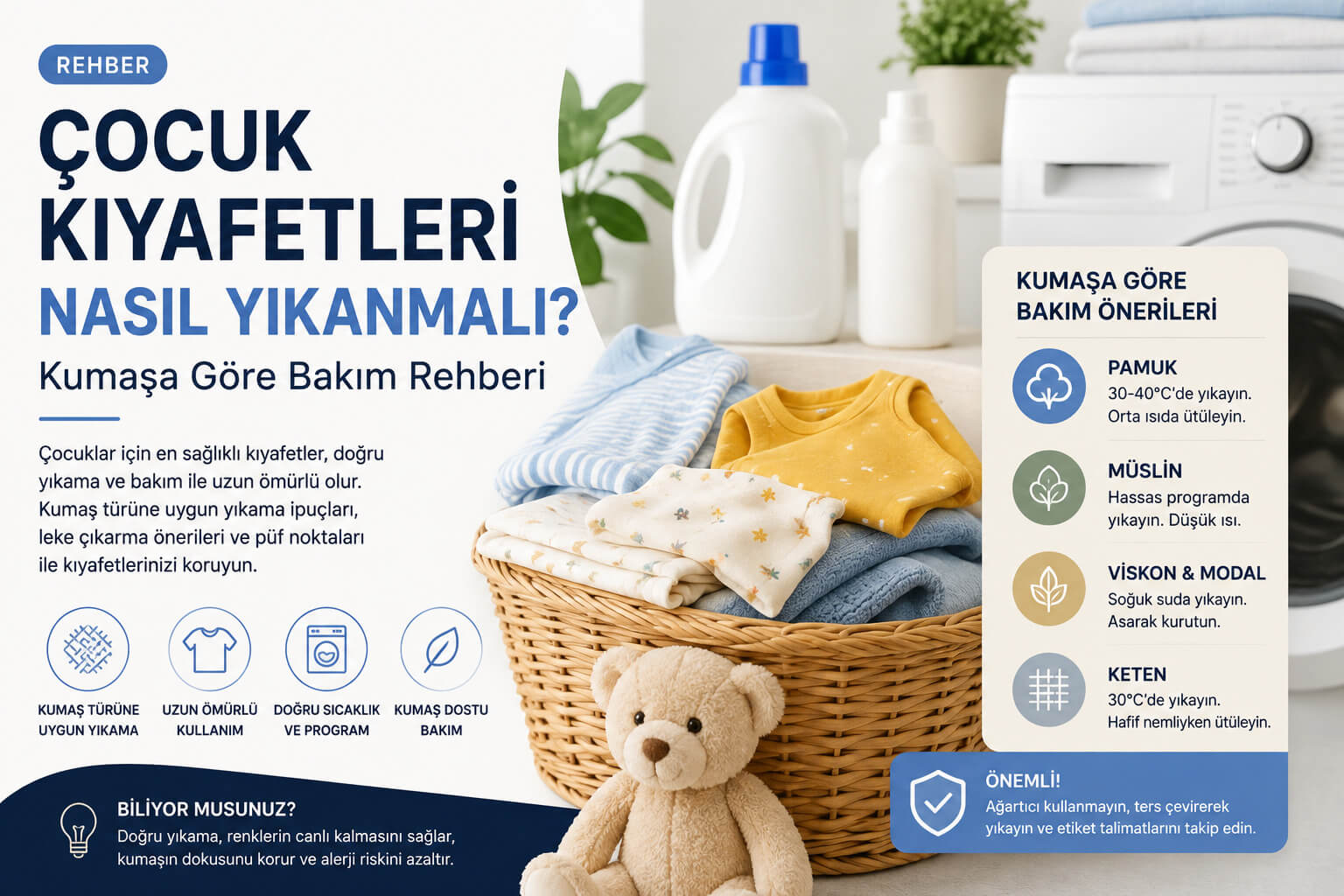 Çocuk Kıyafetleri Nasıl Yıkanmalı