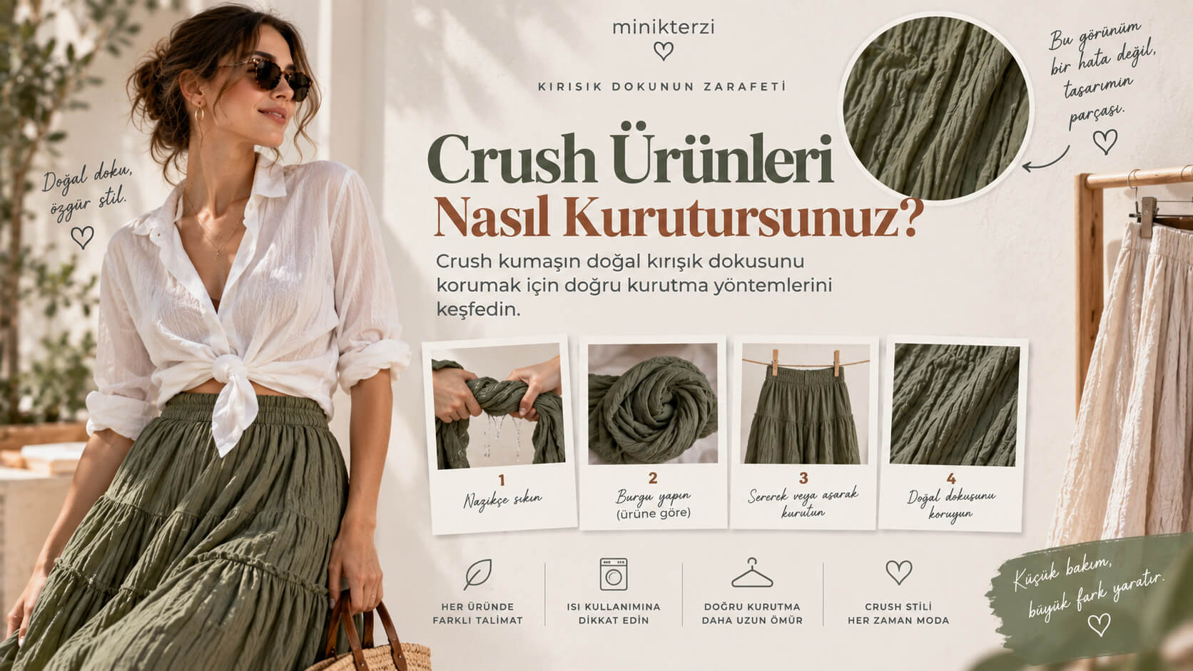 Crush Kumaş Nasıl Kurutulur