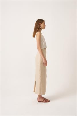 %100 Keten Kalem Etek Krem