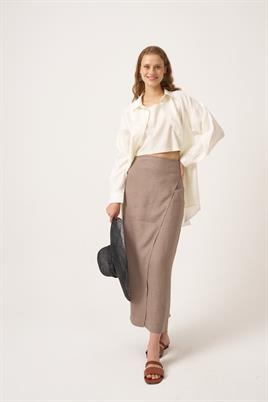 %100 Keten Kalem Etek Vizon