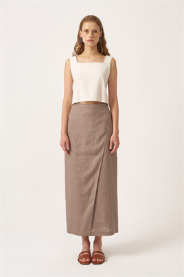 %100 Keten Kalem Etek Vizon