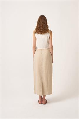 %100 Keten Kalem Etek Krem