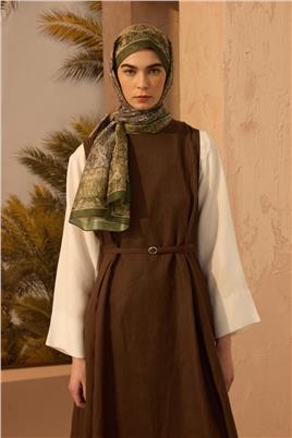 %100 Keten Pileli Jile Acı kahve