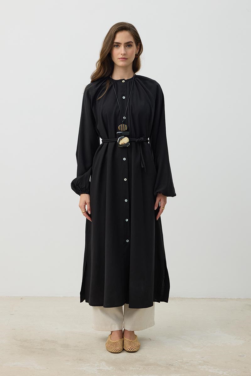 %100 Liyosel Tunik Siyah