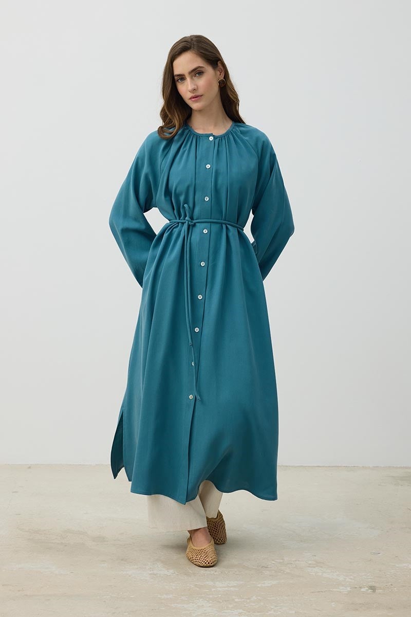 %100 Liyosel Tunik Turkuaz