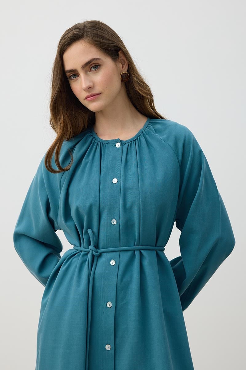 %100 Liyosel Tunik Turkuaz