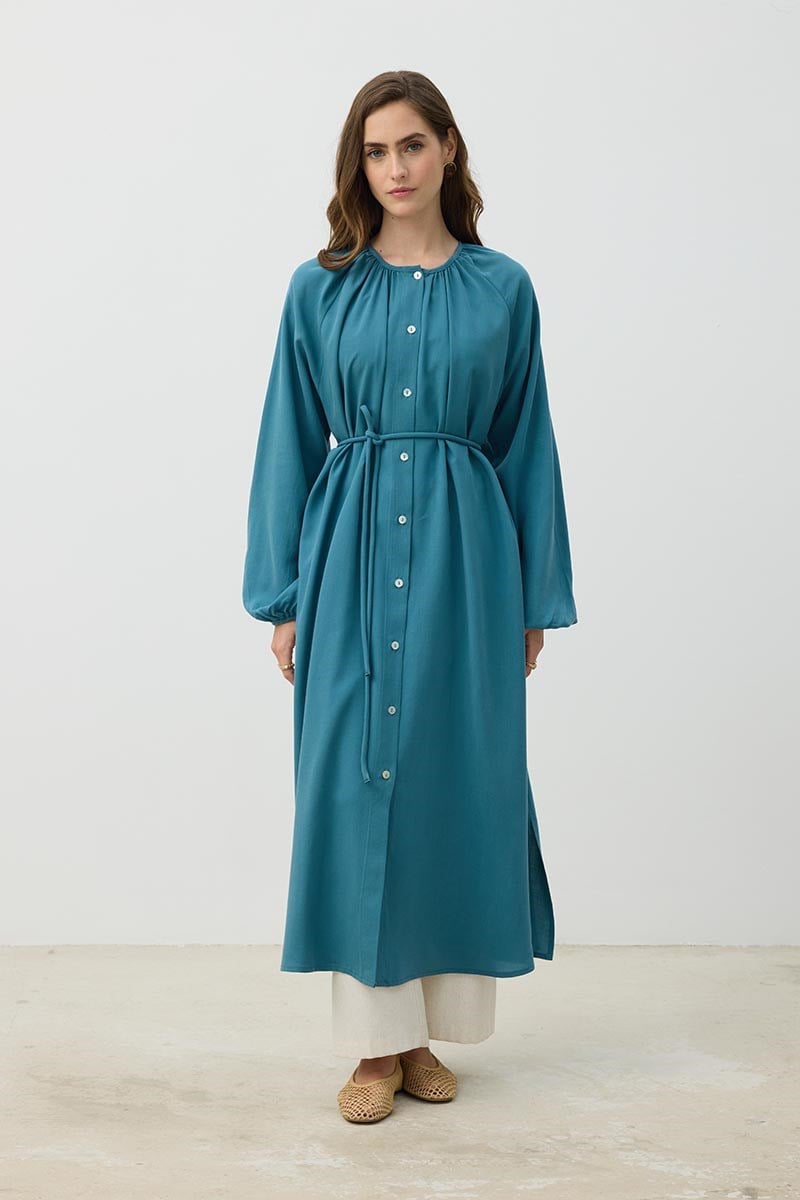 %100 Liyosel Tunik Turkuaz