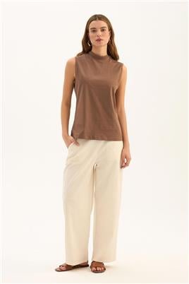 %100 Pamuk Kolsuz Body Kahverengi