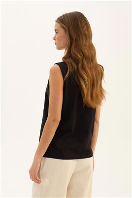 %100 Pamuk Kolsuz Body Siyah