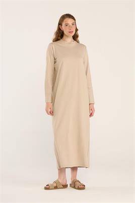 %100 Pamuk Penye Elbise Taş