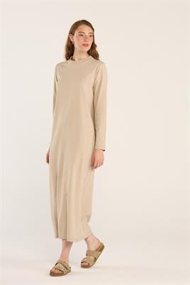 %100 Pamuk Penye Elbise Taş