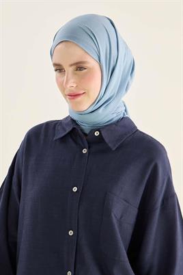 %100 Pamuk Uzun Beyaz Etek, Lacivert Gömlek, Jazz Şal Kombin