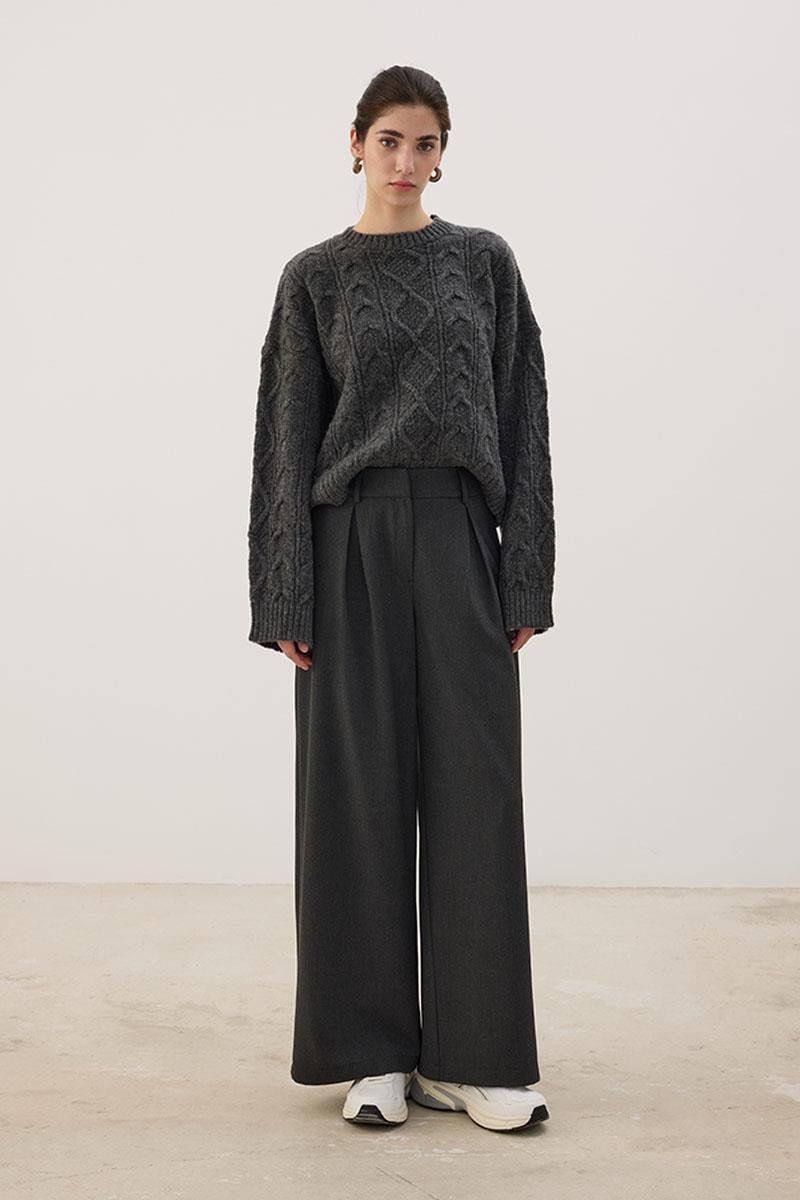 A Pileli Palazzo Pantolon Antrasit