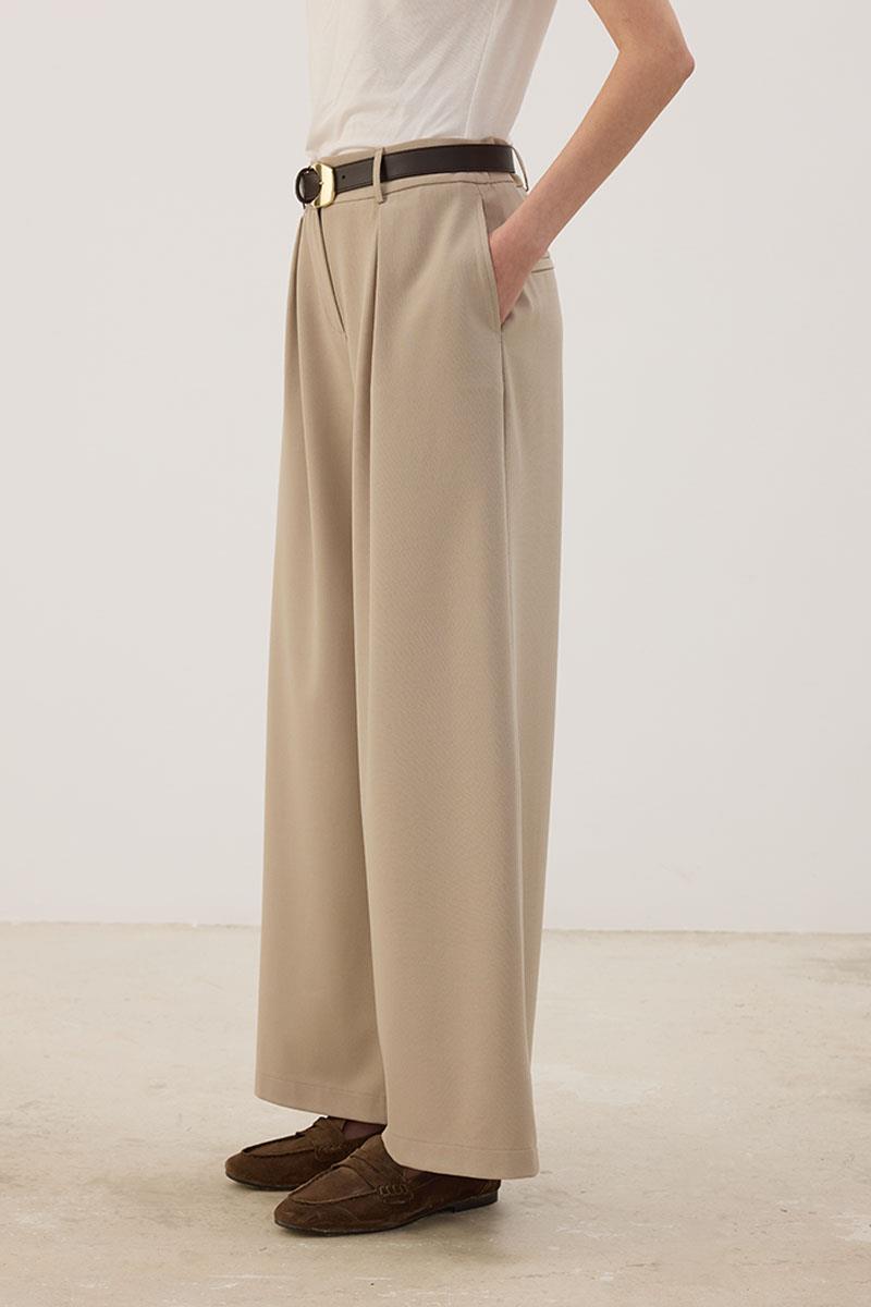 A Pileli Palazzo Pantolon Bej