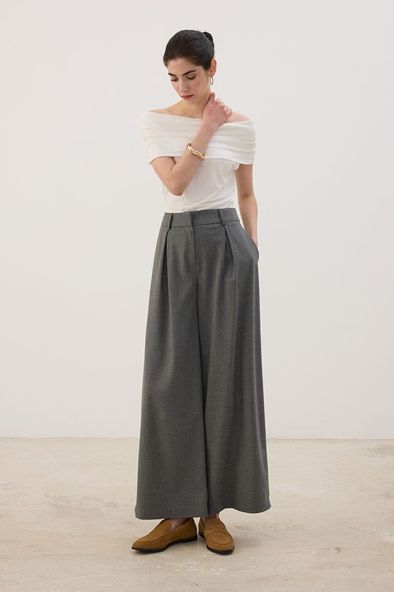 A Pileli Palazzo Pantolon Gri