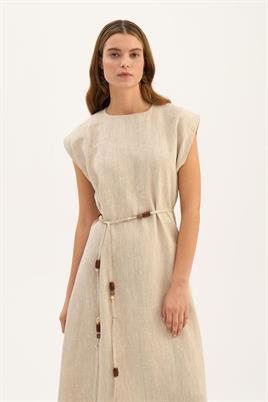 Ahşap Boncuk Kemerli Jile Naturel