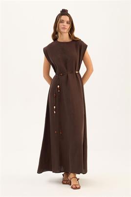 Ahşap Boncuk Kemerli Jile Acı kahve