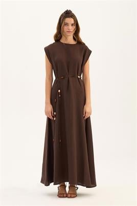 Ahşap Boncuk Kemerli Jile Acı kahve