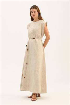 Ahşap Boncuk Kemerli Jile Naturel