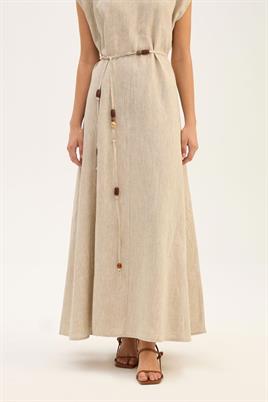 Ahşap Boncuk Kemerli Jile Naturel