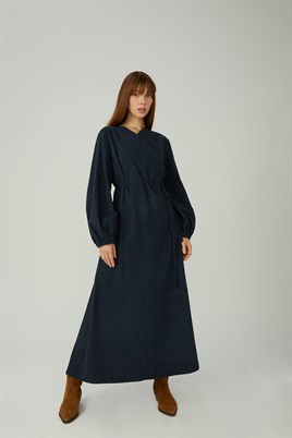 Anvelop Yün Elbise Lacivert