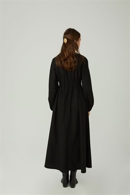 Anvelop Yün Elbise Siyah