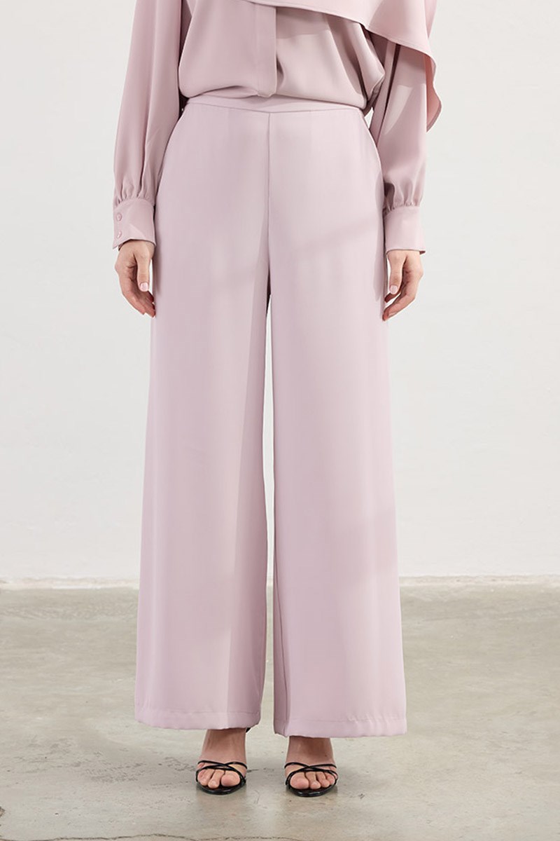 Arka Lastikli Pantolon Pudra