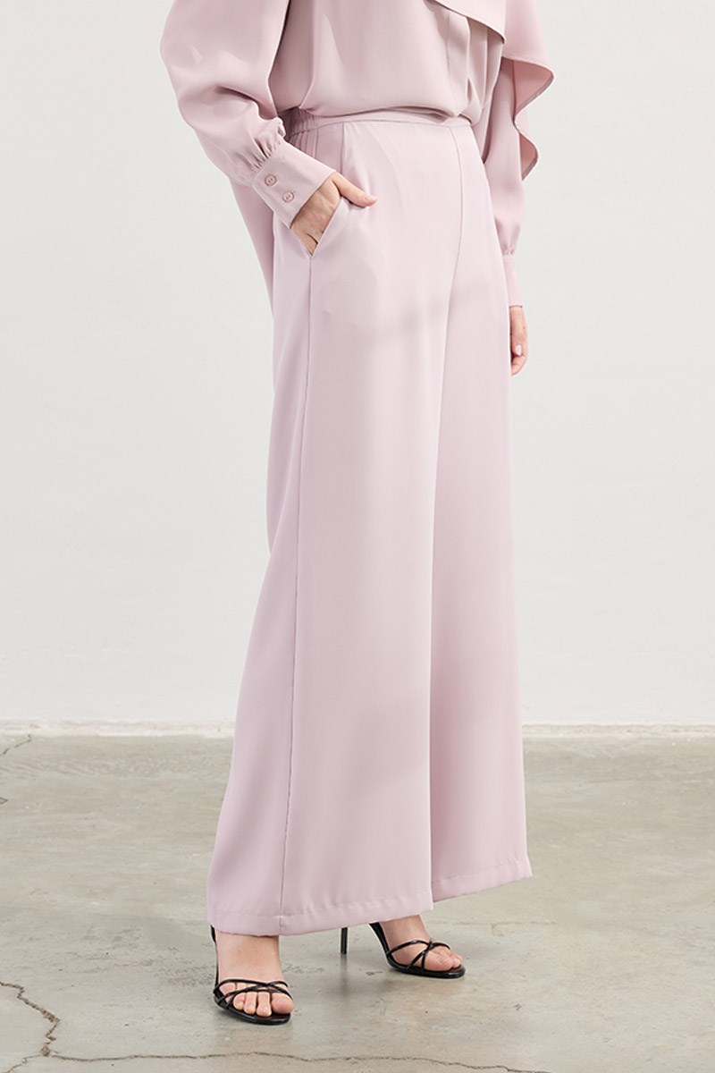 Arka Lastikli Pantolon Pudra