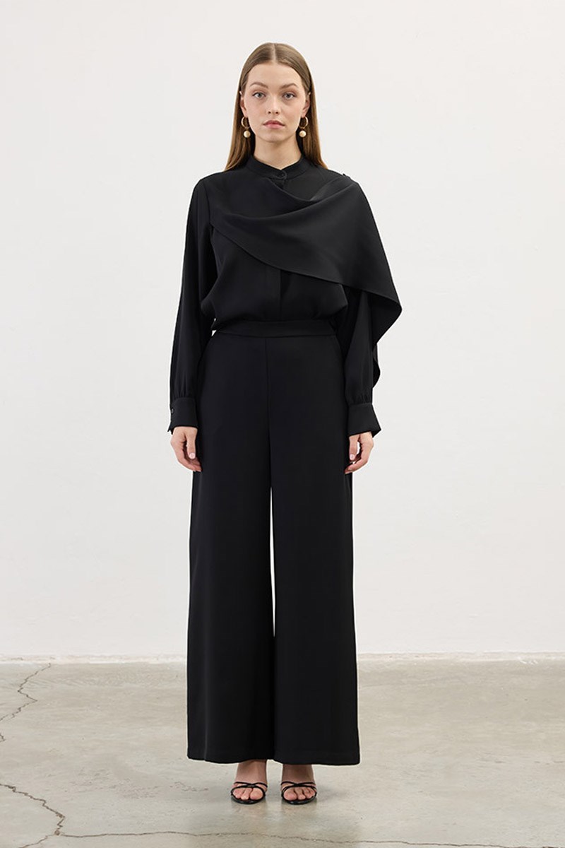 Arka Lastikli Pantolon Siyah