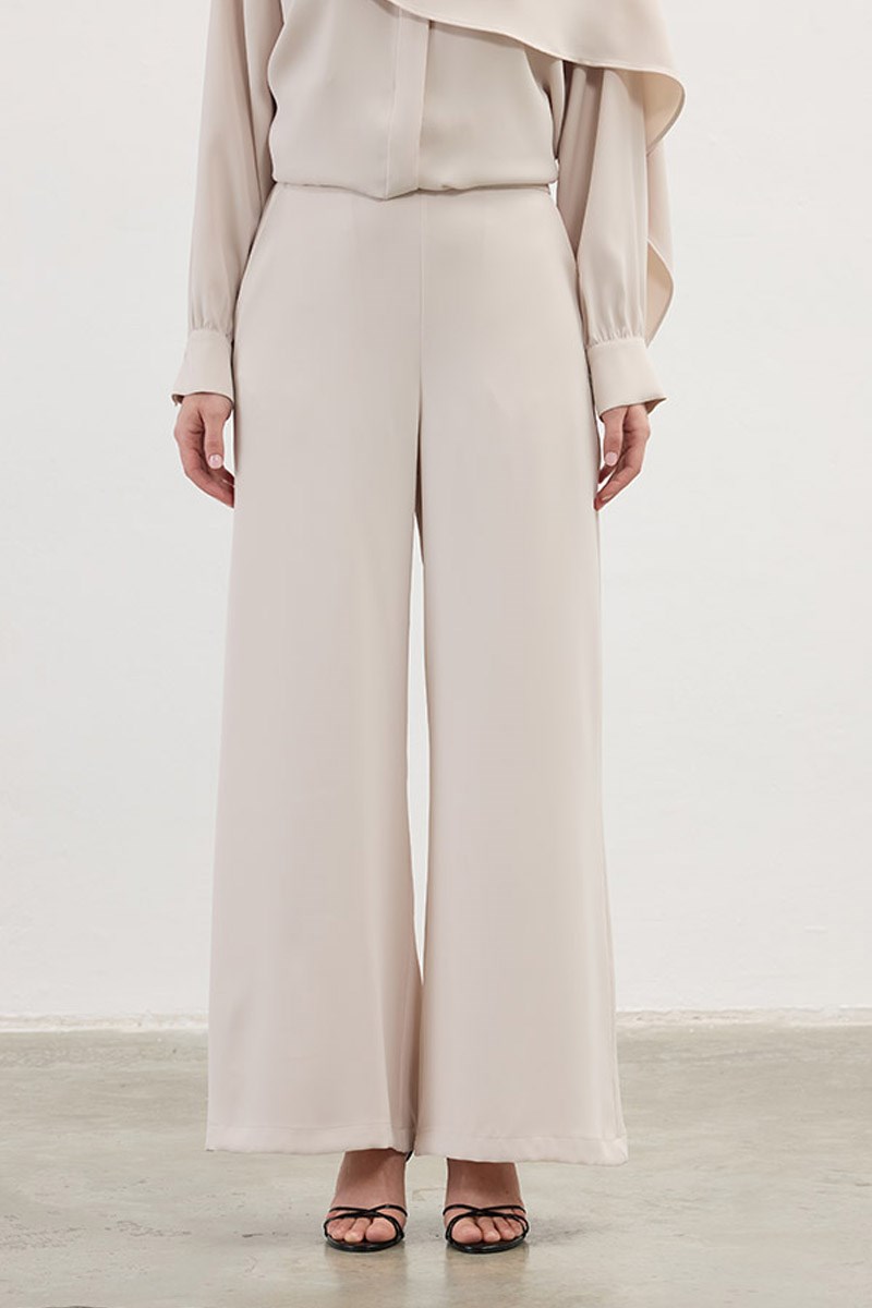 Arka Lastikli Pantolon Taş