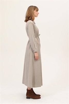 Asimetrik Kesim Elbise Sütlükahve