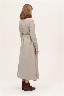 Asimetrik Kesim Elbise Sütlükahve