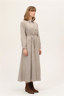 Asimetrik Kesim Elbise Sütlükahve