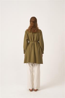 Asimetrik Kesim Gömlek Haki