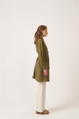 Asimetrik Kesim Gömlek Haki